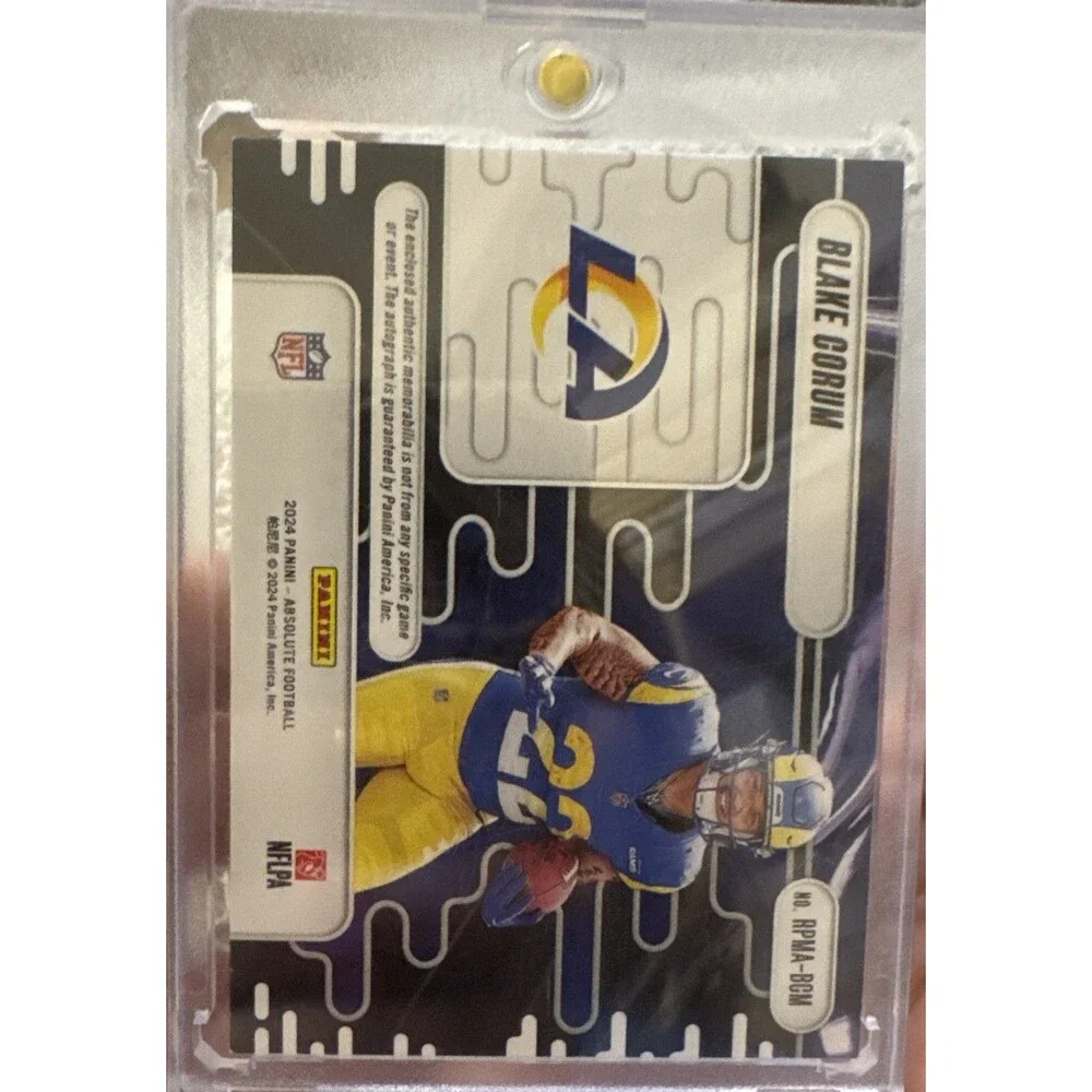2024 Panini Absolute Blake Corum Auto Rookie Premiere Quad Patch RC 100/299 Rams